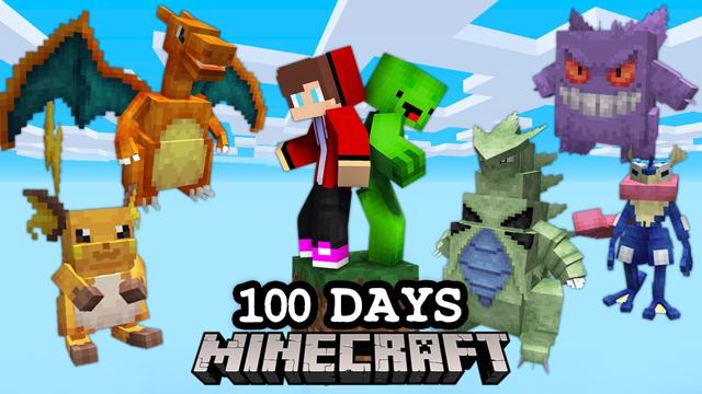 Mikey and JJ: 100 Days on Pokémon One Block