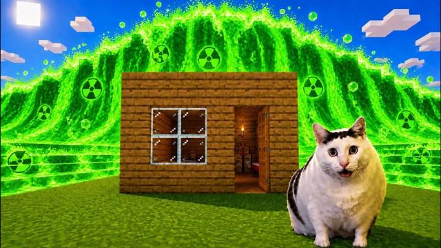 Cats Survive a Toxic Tsunami in Minecraft