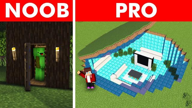 Poor vs. Rich Forest Base Battle in Minecraft