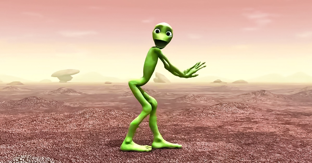 A Green Alien's Dance on Another Planet